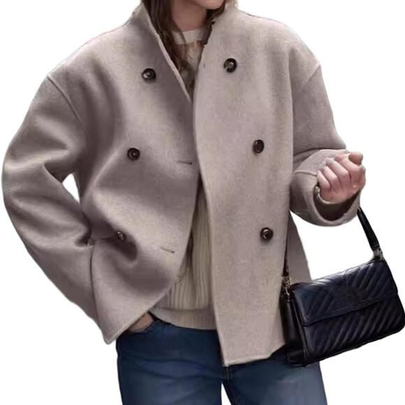 Commense Jackets & Blazers - NWT PRE-FALL 2025!  COMMENSE Women's taupe beige double-breasted Jacket